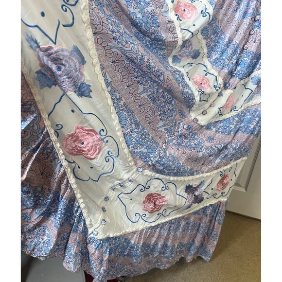 Fillyboo Maternity Vintage Bloom Boho Embroidered Garden Maxi Dress Medium - Picture 8 of 16